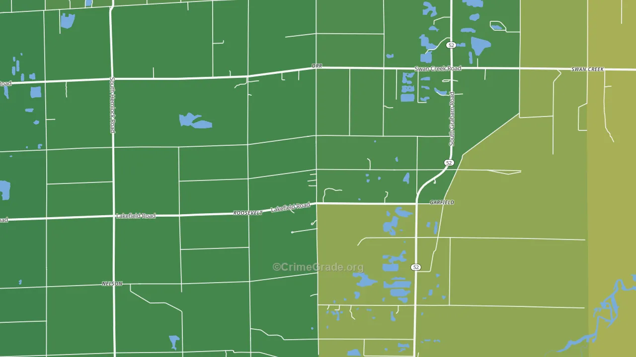 Roosevelt, MI Map of Drug-Related Crime Rates