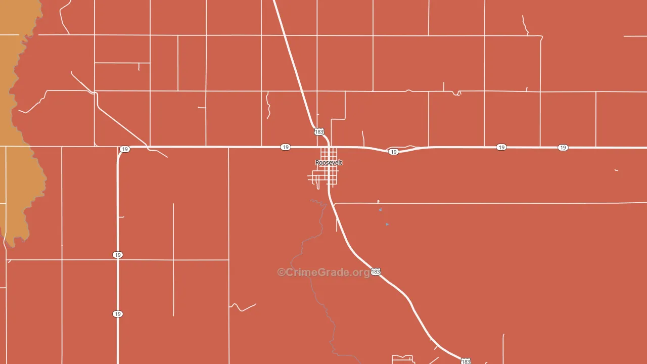 Roosevelt, OK Map of Drug-Related Crime Rates