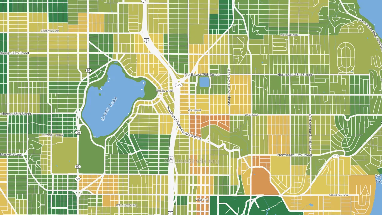 Roosevelt, Seattle, WA Map of Drug-Related Crime Rates