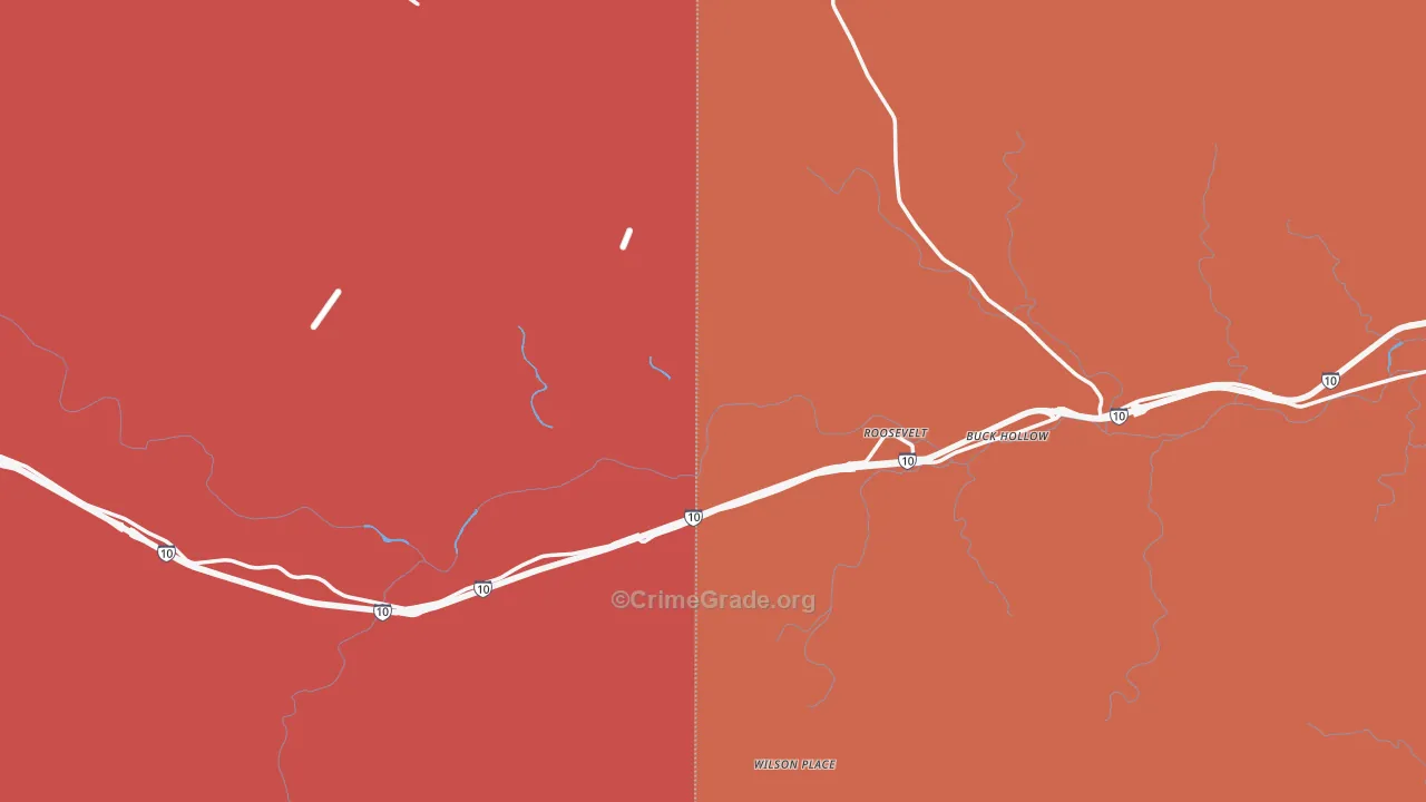Roosevelt, TX Map of Drug-Related Crime Rates