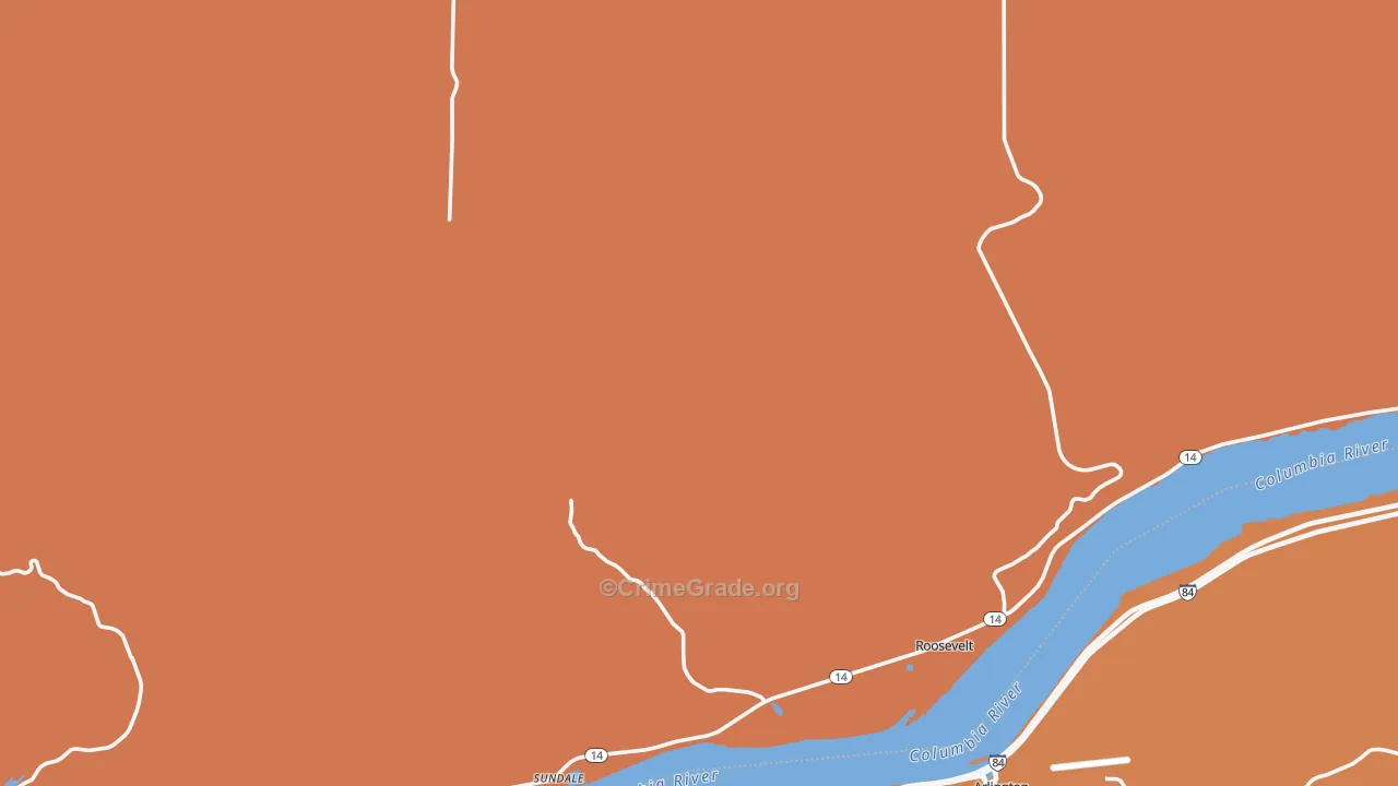 Roosevelt, WA Map of Drug-Related Crime Rates