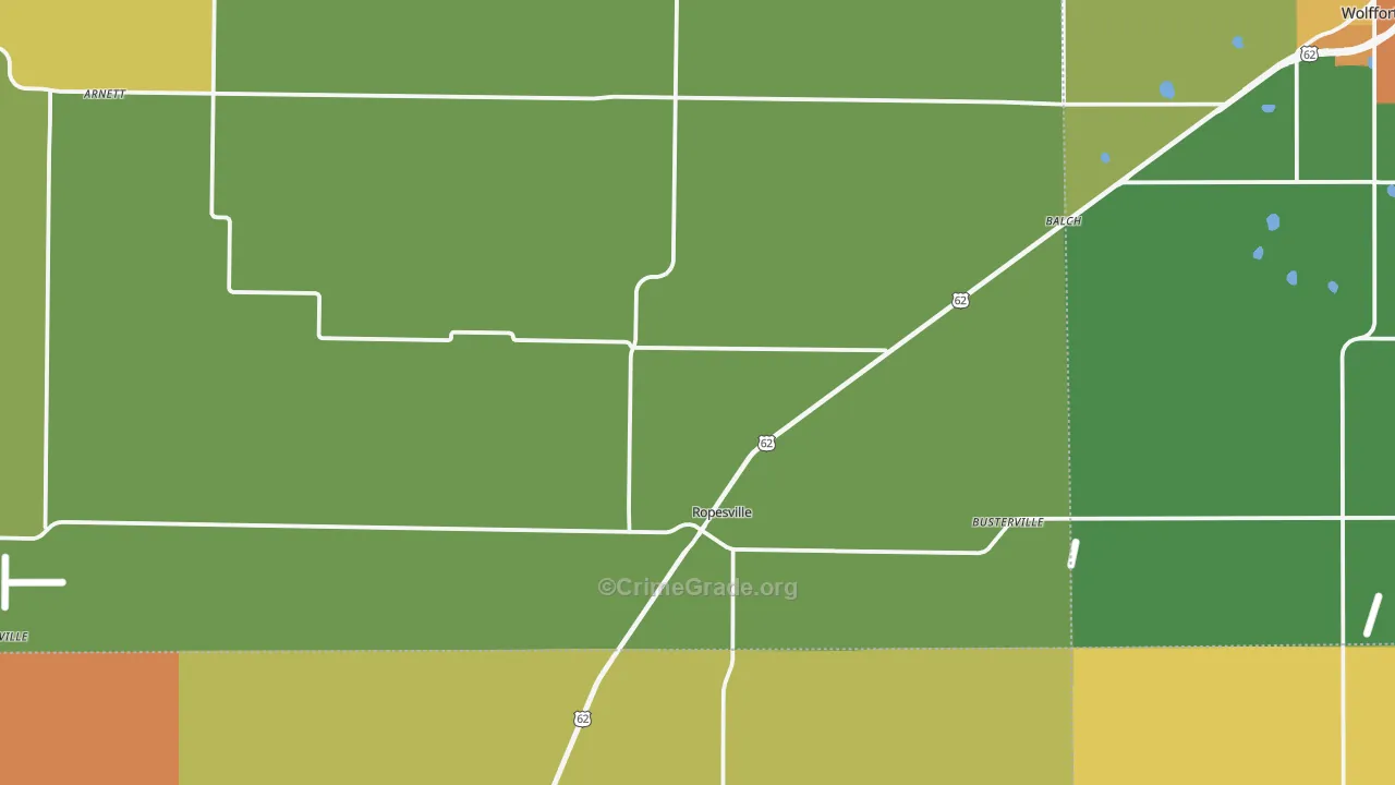 Ropesville, TX Map of Drug-Related Crime Rates