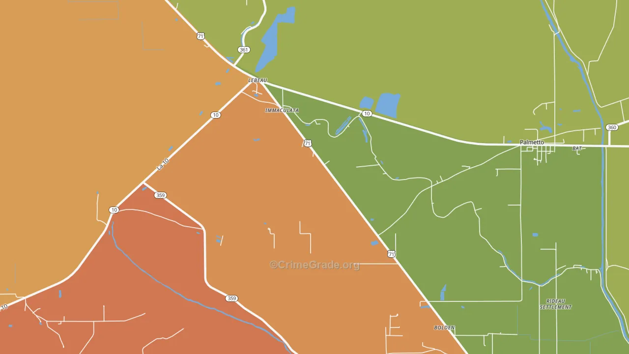 Rosa, LA Map of Drug-Related Crime Rates