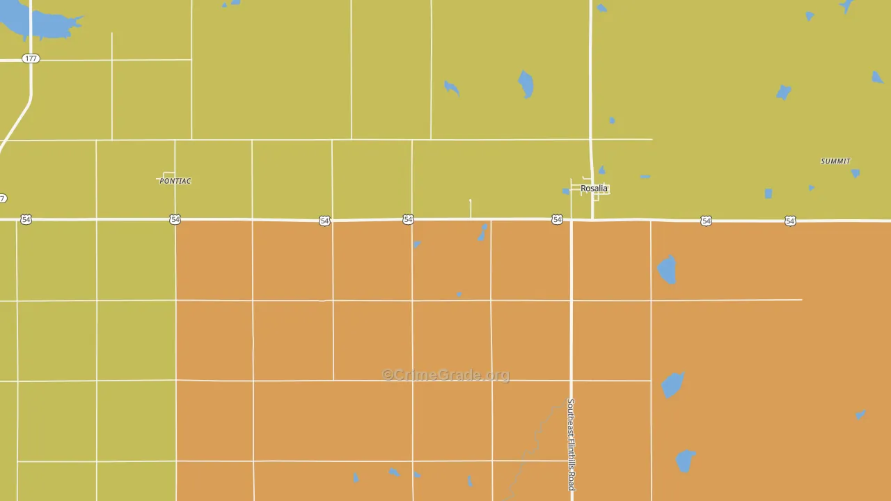 Rosalia, KS Map of Drug-Related Crime Rates