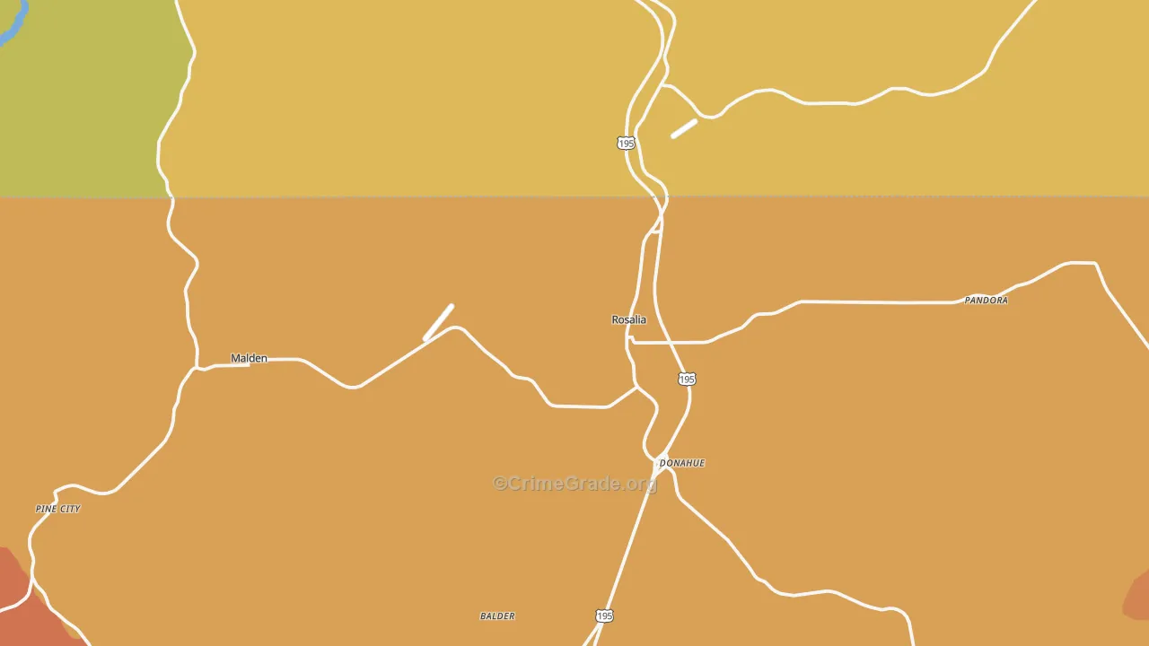 Rosalia, WA Map of Drug-Related Crime Rates