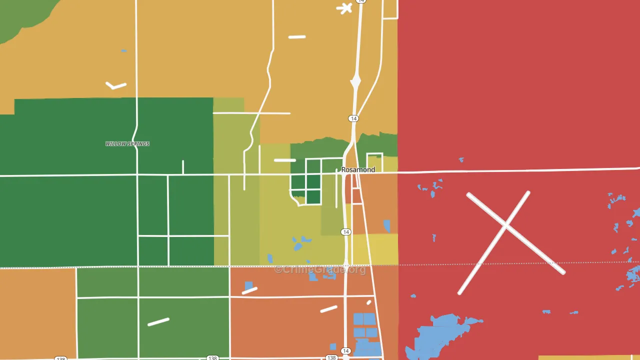 Rosamond, CA Map of Drug-Related Crime Rates