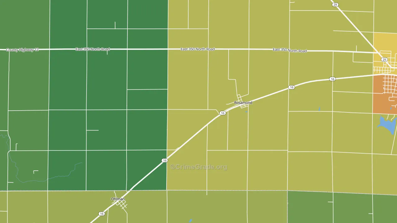 Rosamond, IL Map of Drug-Related Crime Rates