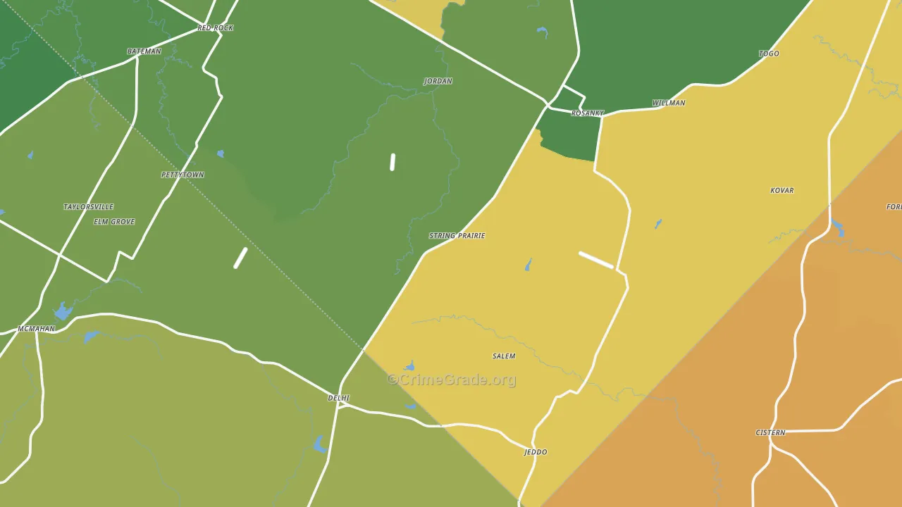 Rosanky, TX Map of Drug-Related Crime Rates