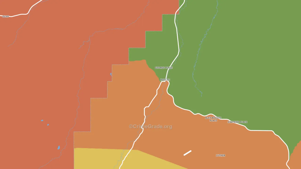 Roscoe, MT Map of Drug-Related Crime Rates
