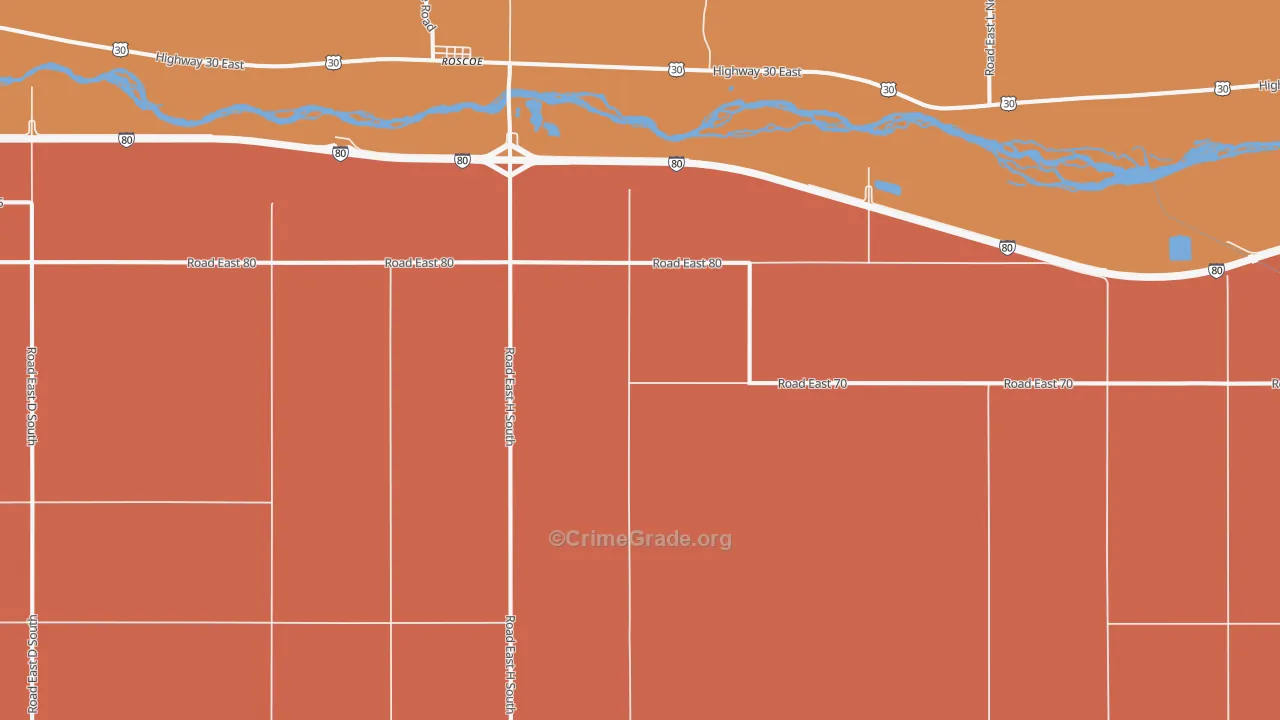 Roscoe, NE Map of Drug-Related Crime Rates
