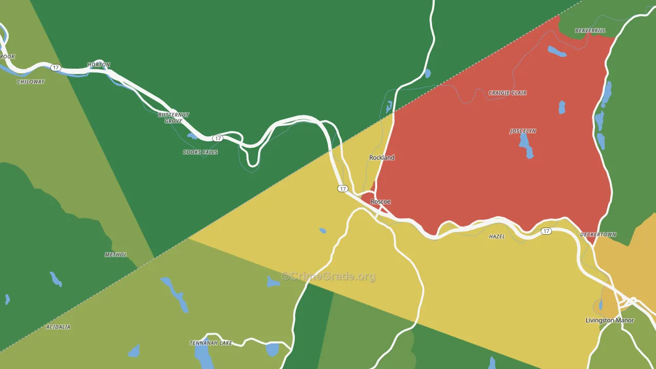Roscoe, NY Map of Drug-Related Crime Rates