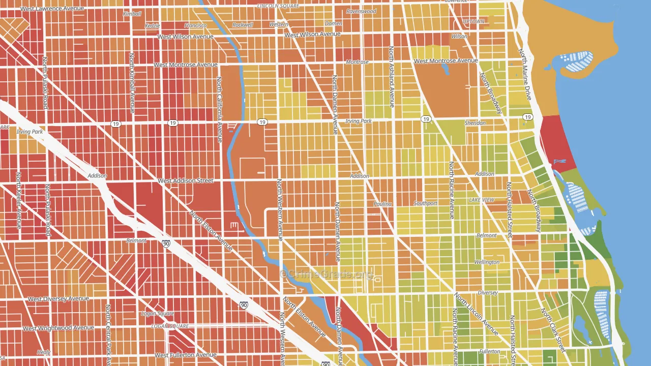 Roscoe Village, Chicago, IL Map of Drug-Related Crime Rates