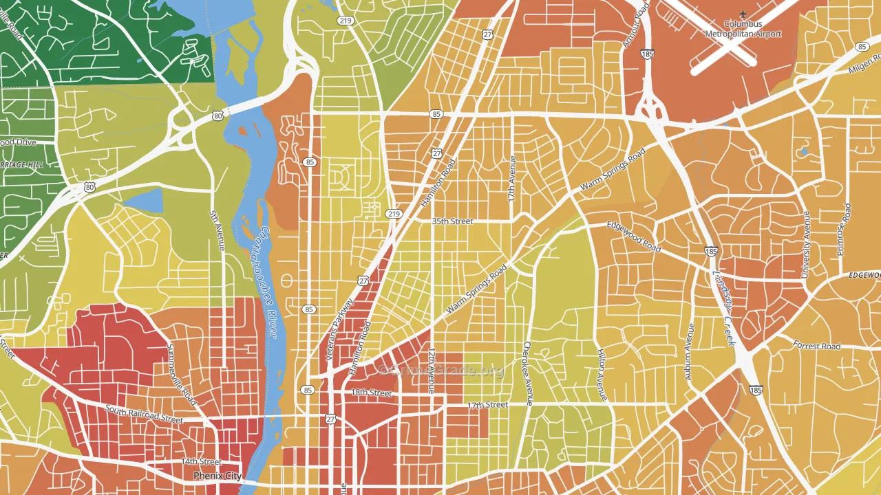 Rose Hill, Columbus, GA Map of Drug-Related Crime Rates