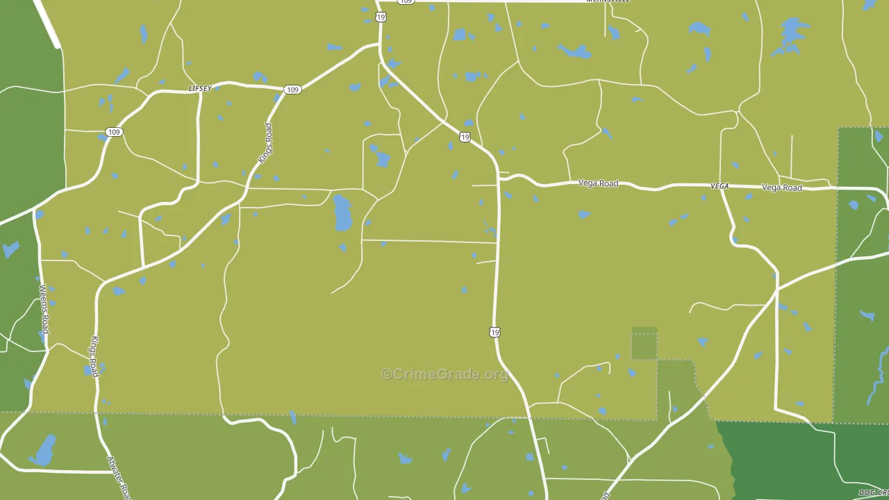Rose Hill, GA Map of Drug-Related Crime Rates