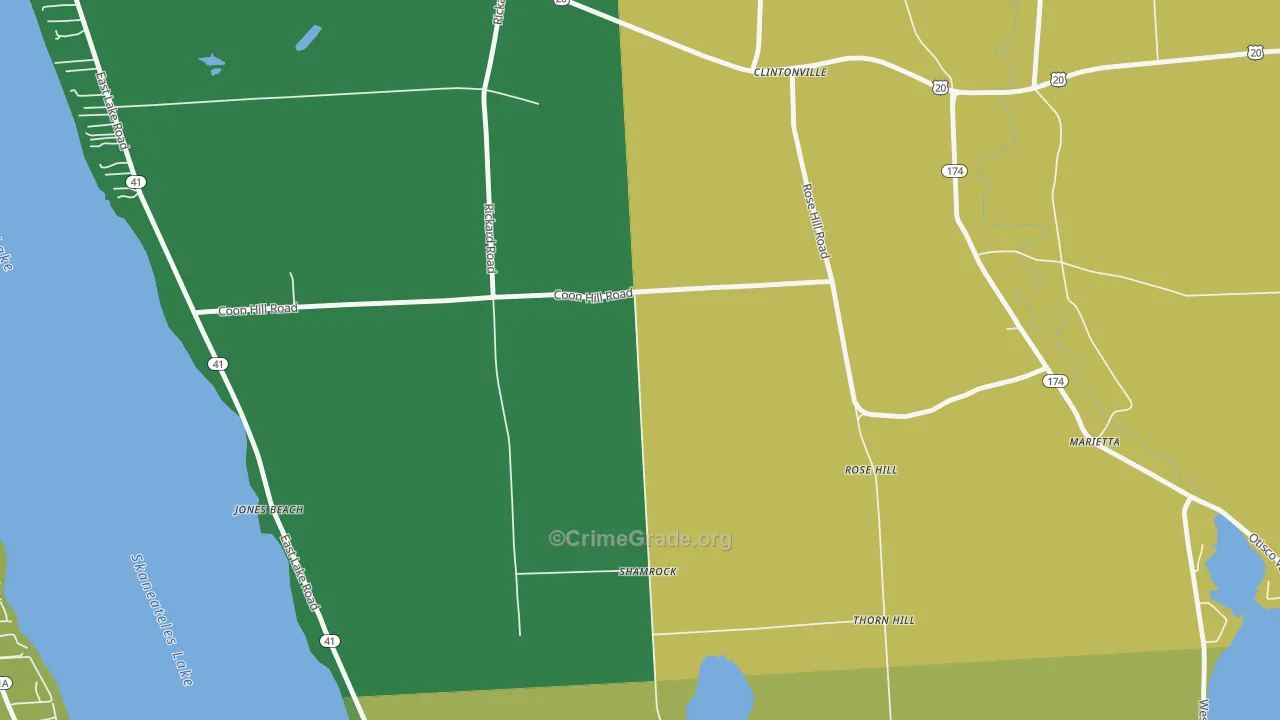 Rose Hill, NY Map of Drug-Related Crime Rates