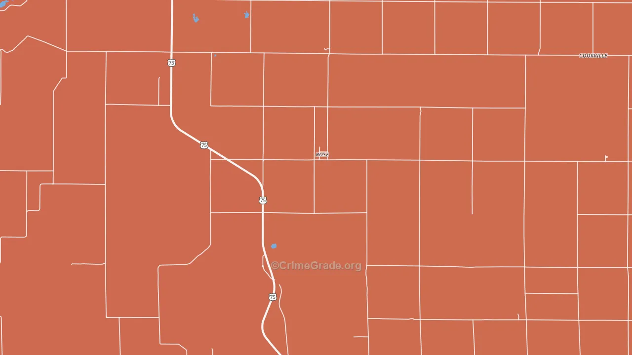 Rose, KS Map of Drug-Related Crime Rates