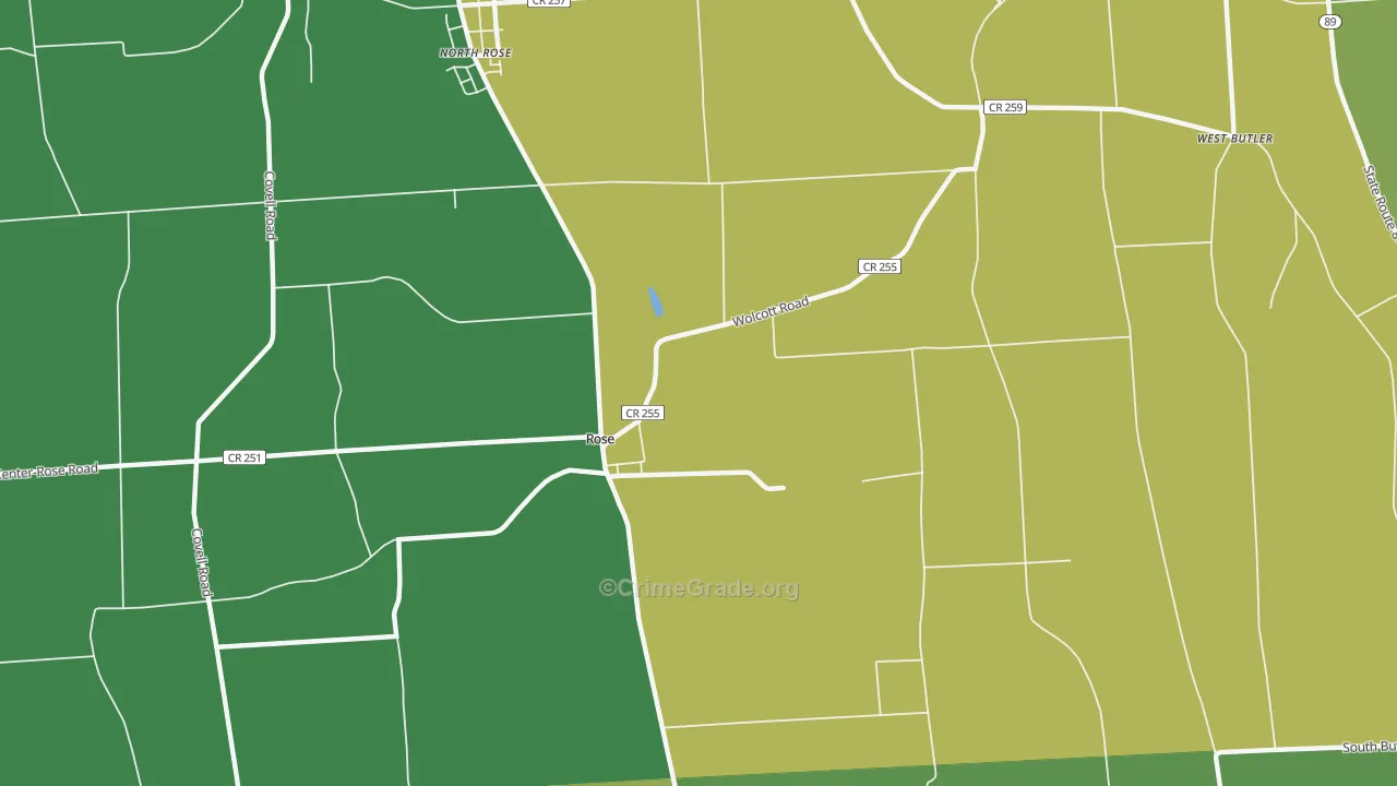 Rose, NY Map of Drug-Related Crime Rates