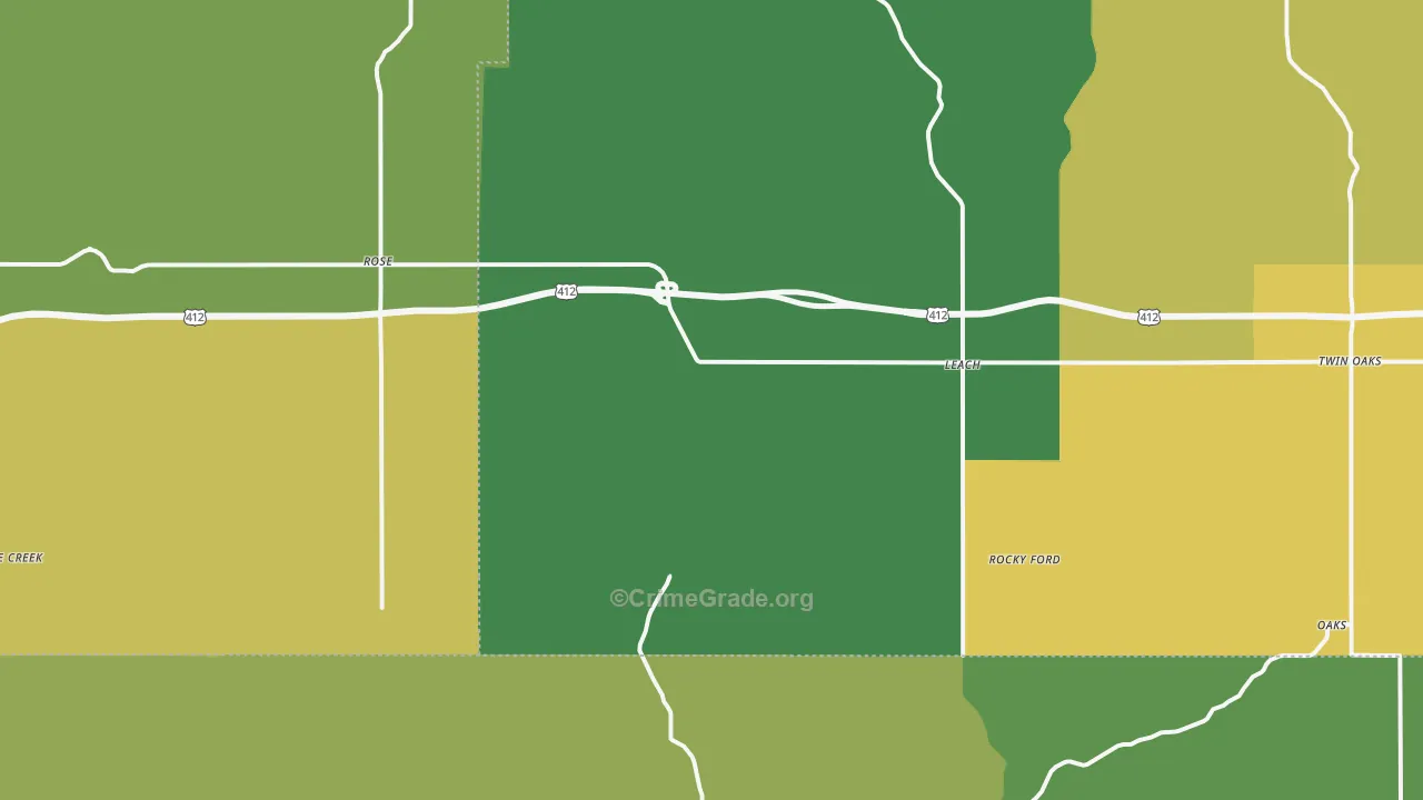 Rose, OK Map of Drug-Related Crime Rates