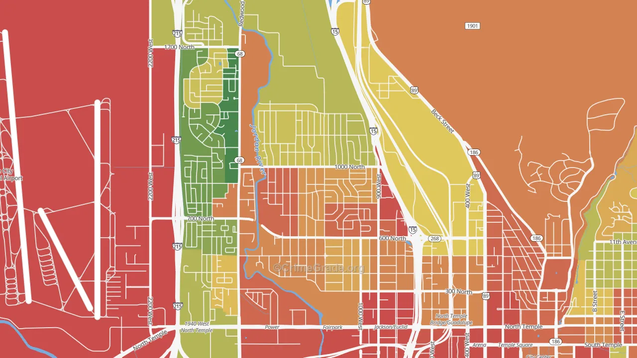 Rose Park, Salt Lake City, UT Map of Drug-Related Crime Rates