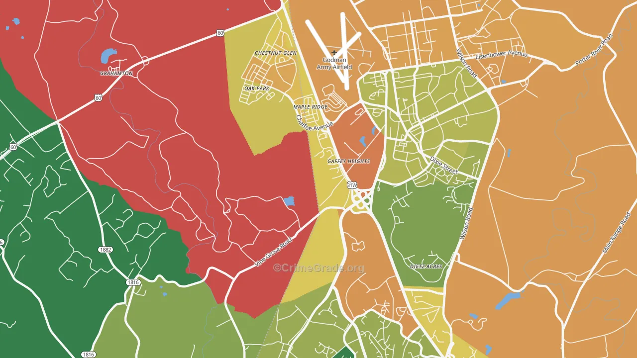 Rose Terrace, KY Map of Drug-Related Crime Rates
