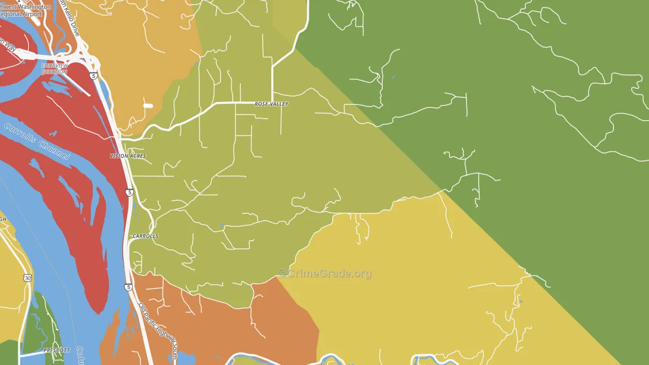 Rose Valley, WA Map of Drug-Related Crime Rates
