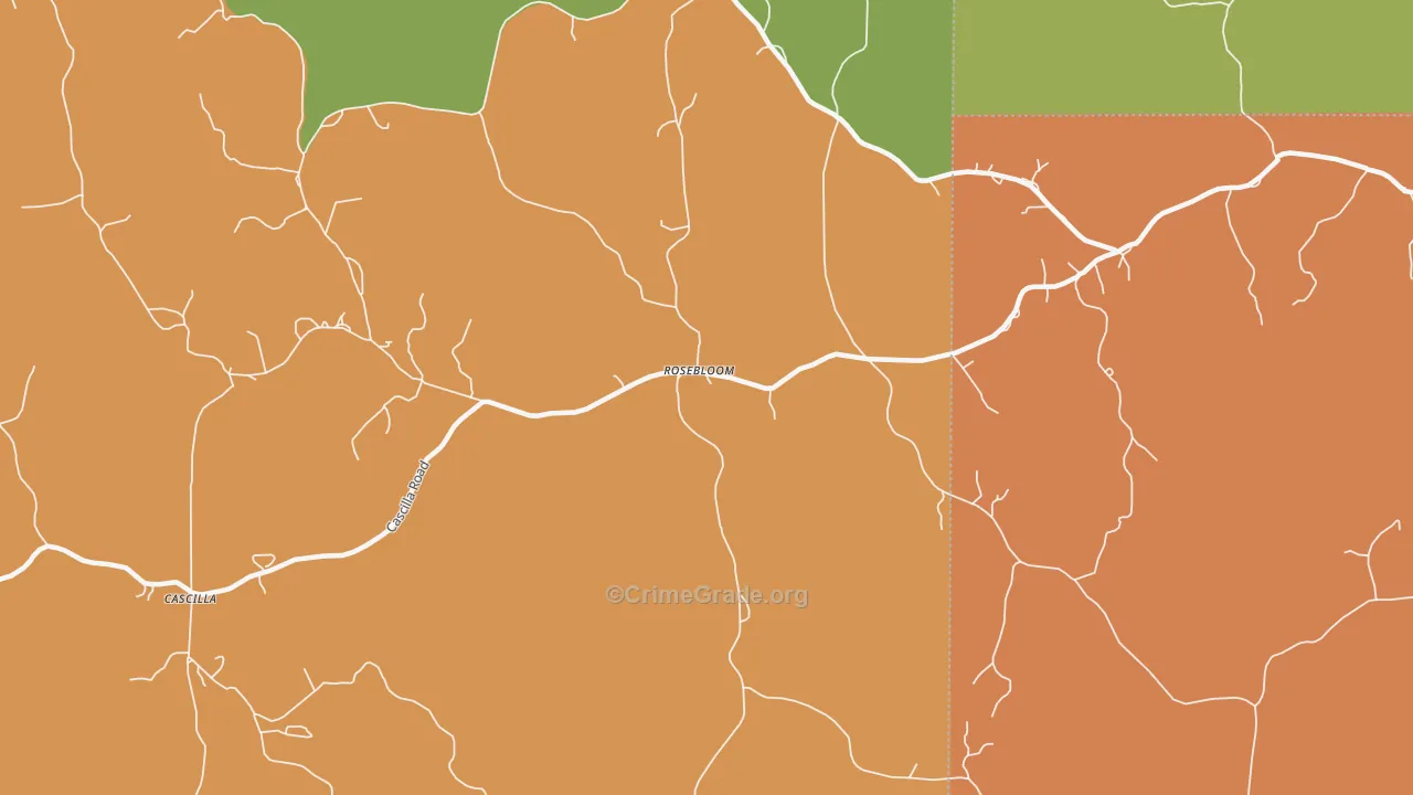 Rosebloom, MS Map of Drug-Related Crime Rates