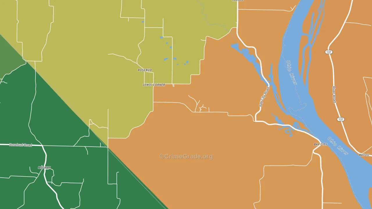 Rosebud, IL Map of Drug-Related Crime Rates
