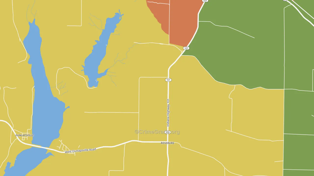 Roseburg, IN Map of Drug-Related Crime Rates