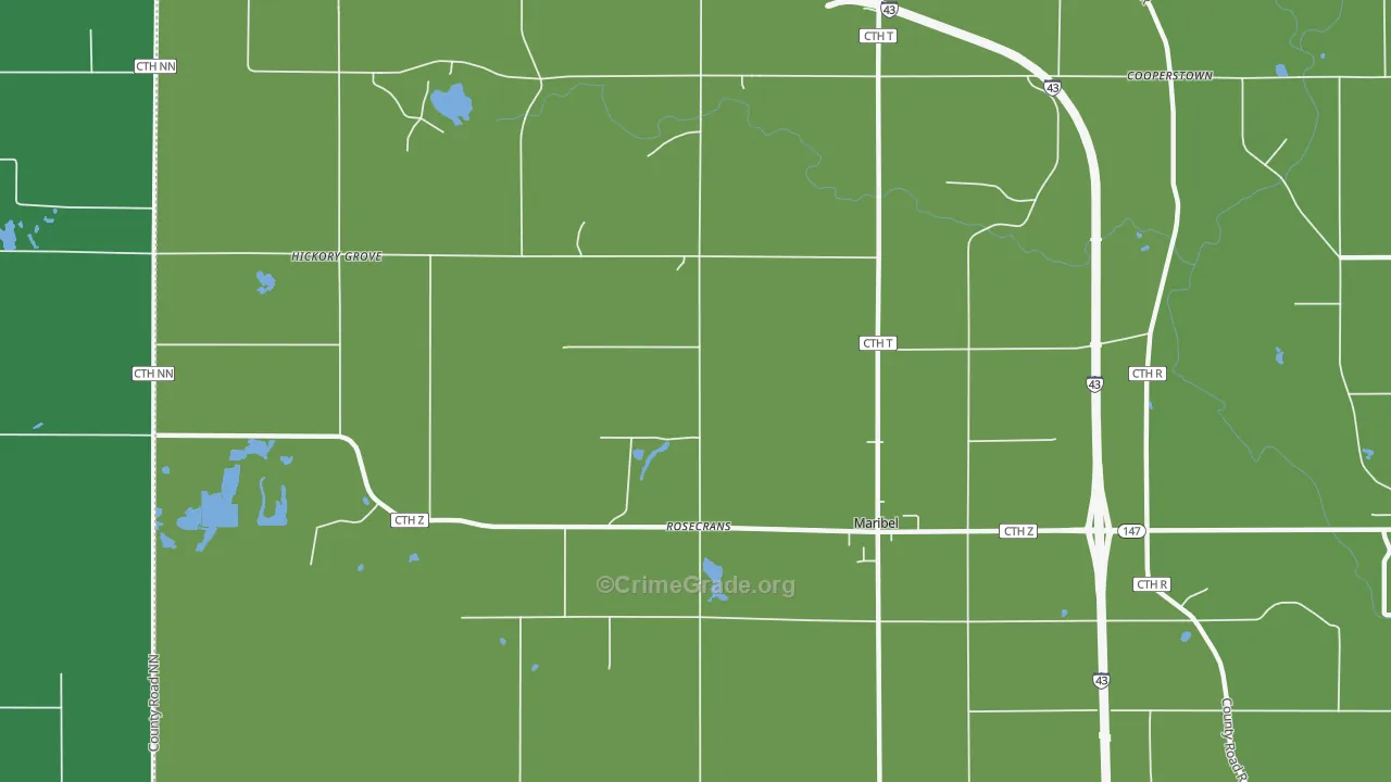 Rosecrans, WI Map of Drug-Related Crime Rates