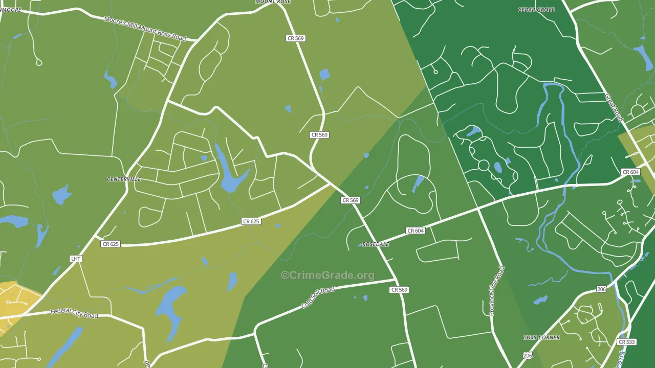 Rosedale, NJ Map of Drug-Related Crime Rates