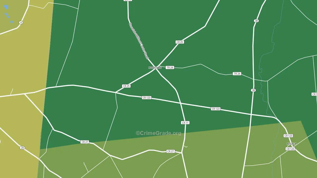 Rosedale, OH Map of Drug-Related Crime Rates