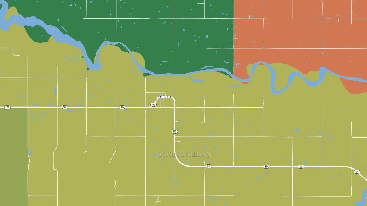 Rosedale, OK Map of Drug-Related Crime Rates