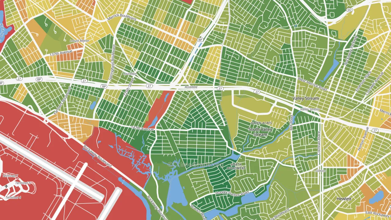 Rosedale, Queens, NY Map of Drug-Related Crime Rates