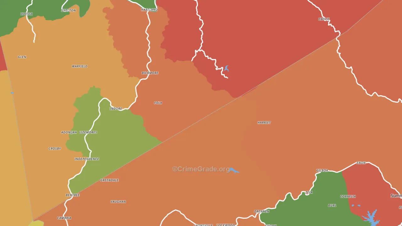 Rosedale, WV Map of Drug-Related Crime Rates
