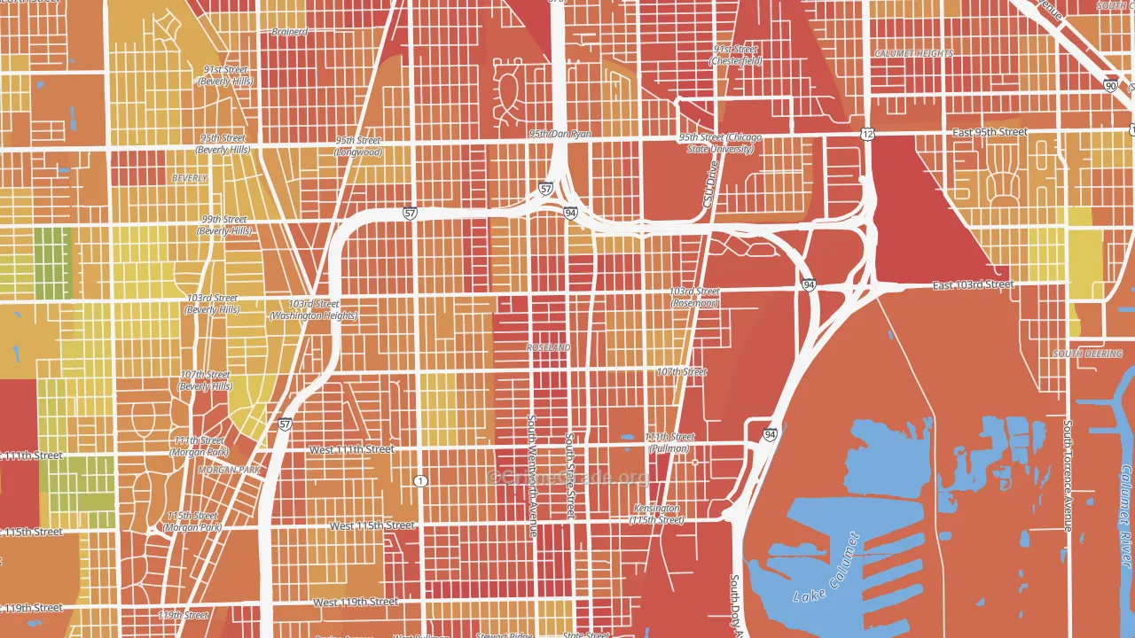 Roseland, Chicago, IL Map of Drug-Related Crime Rates