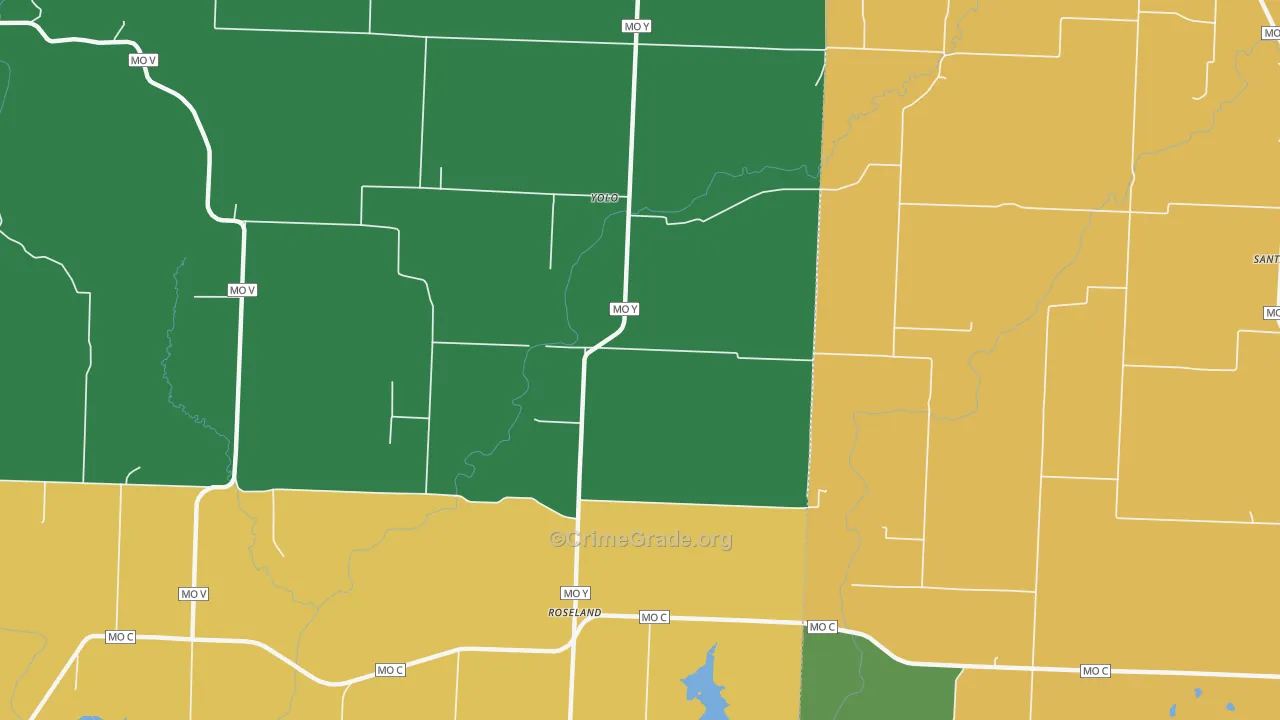 Roseland, MO Map of Drug-Related Crime Rates
