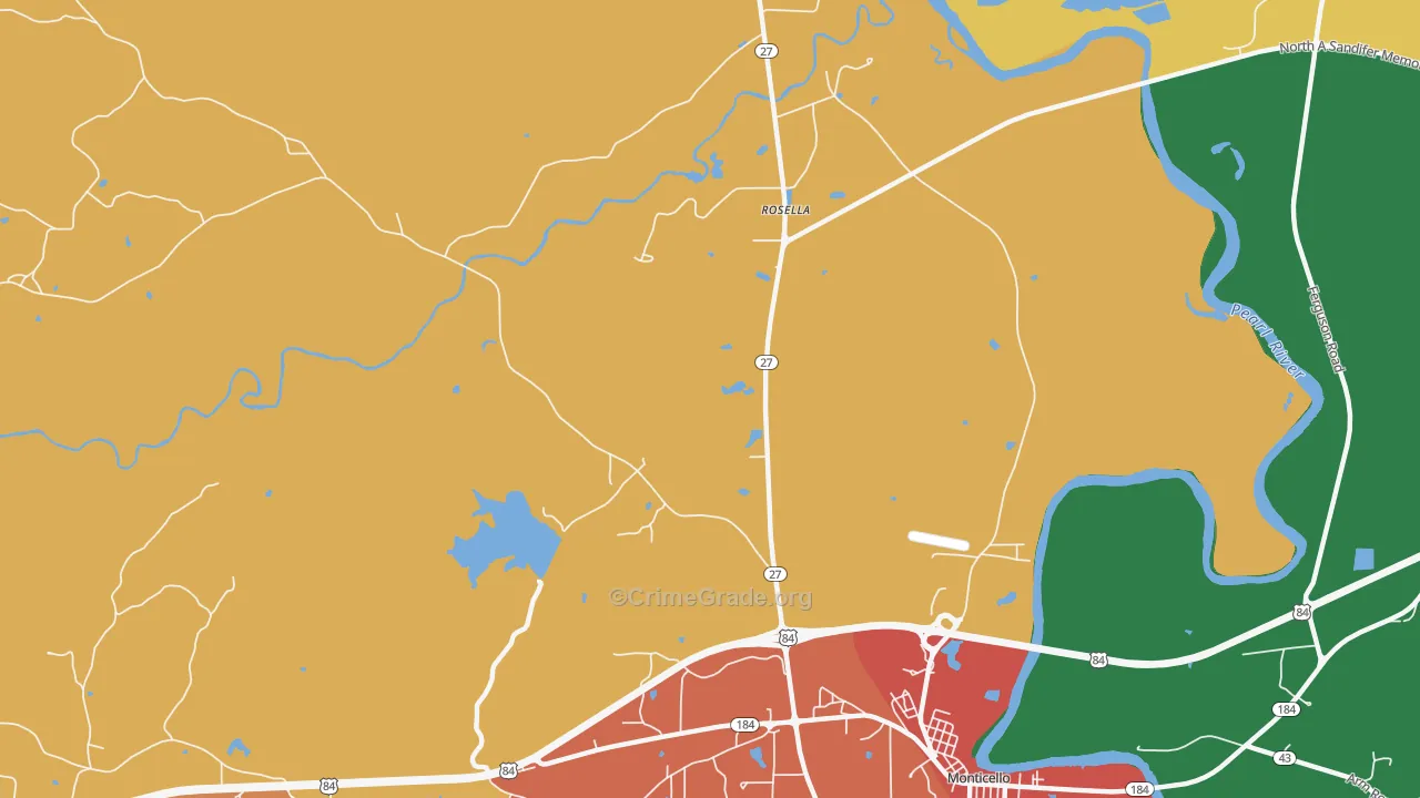 Rosella, MS Map of Drug-Related Crime Rates
