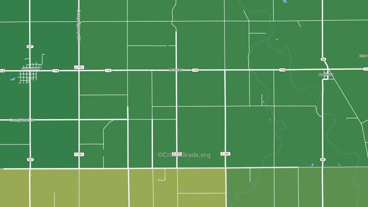 Roselms, OH Map of Drug-Related Crime Rates