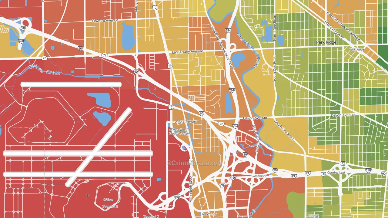 Rosemont, IL Map of Drug-Related Crime Rates