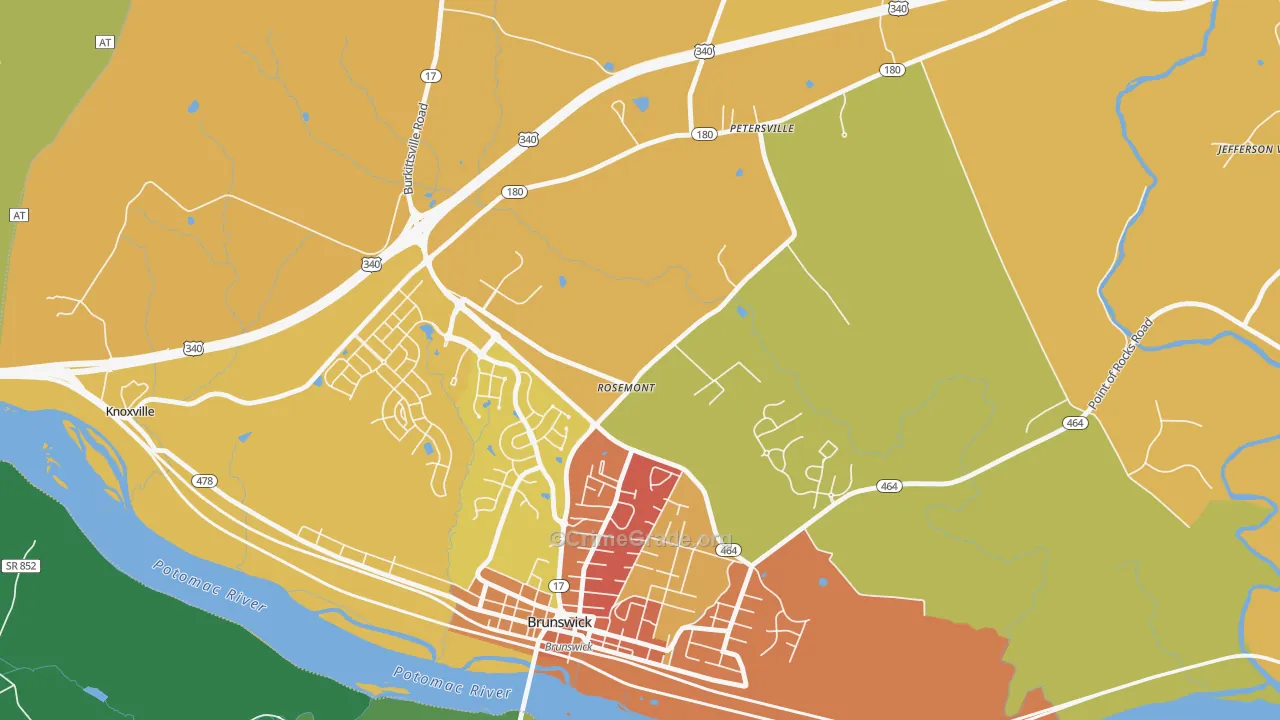 Rosemont, MD Map of Drug-Related Crime Rates