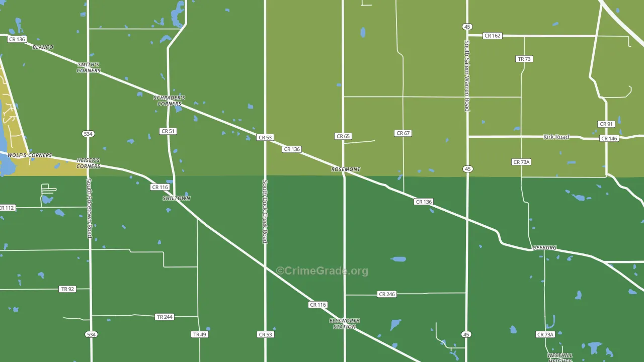 Rosemont, OH Map of Drug-Related Crime Rates