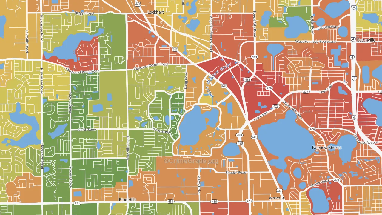 Rosemont, Orlando, FL Map of Drug-Related Crime Rates