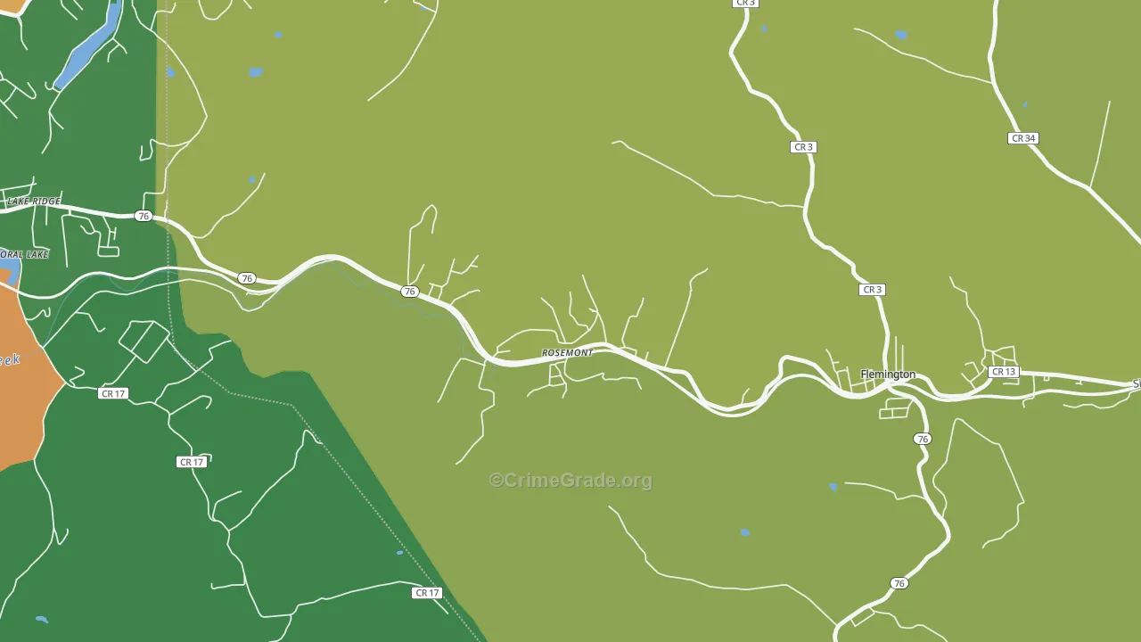 Rosemont, WV Map of Drug-Related Crime Rates