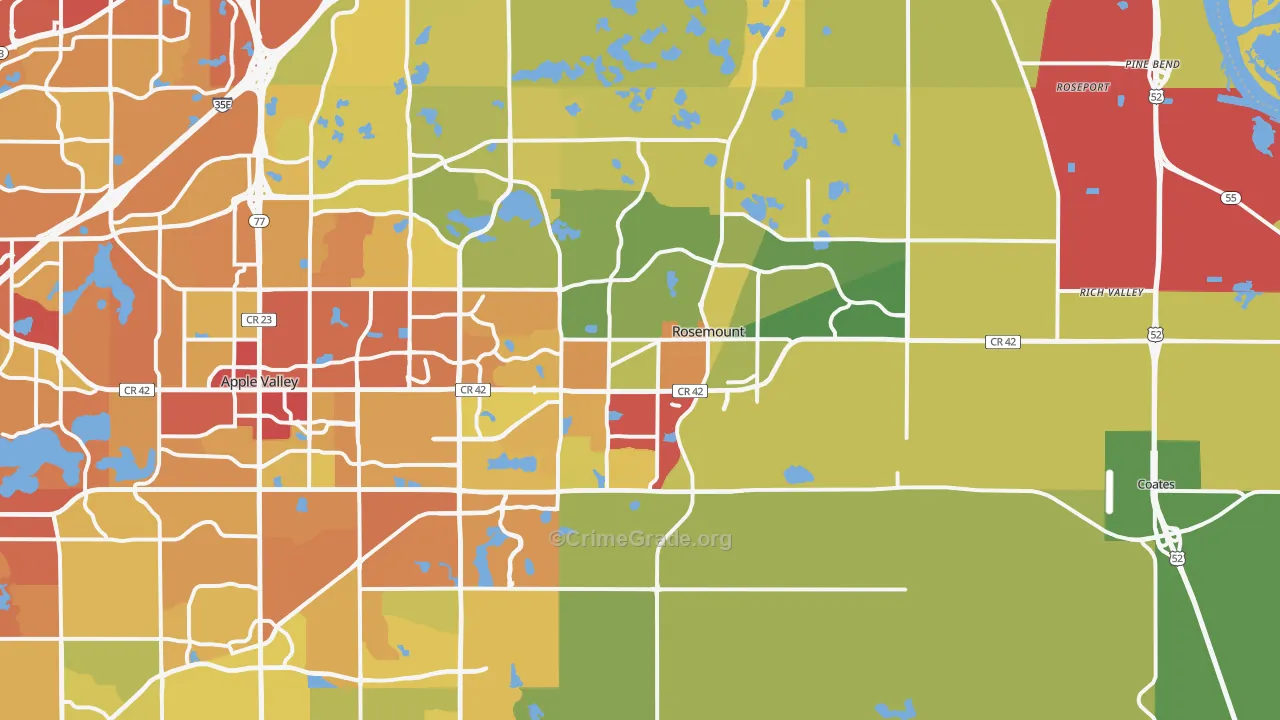Rosemount, MN Map of Drug-Related Crime Rates