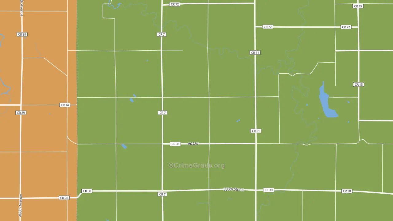 Rosen, MN Map of Drug-Related Crime Rates