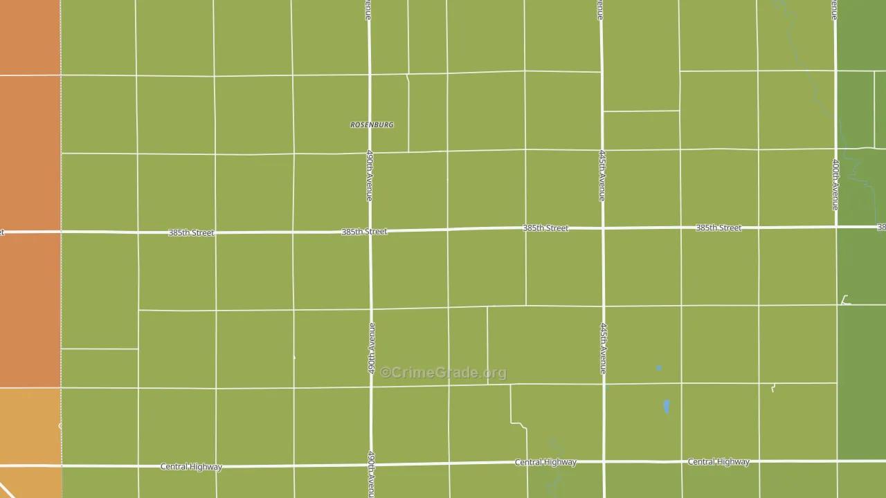 Rosenburg, NE Map of Drug-Related Crime Rates