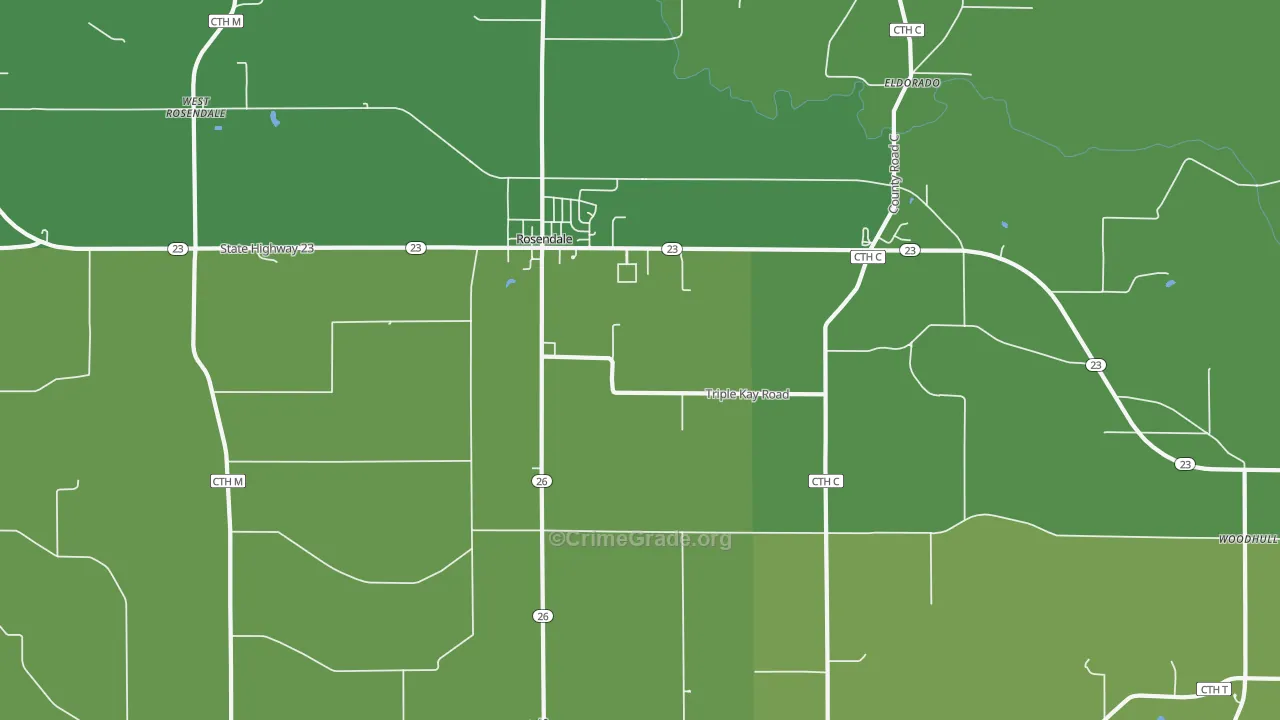 Rosendale, WI Map of Drug-Related Crime Rates