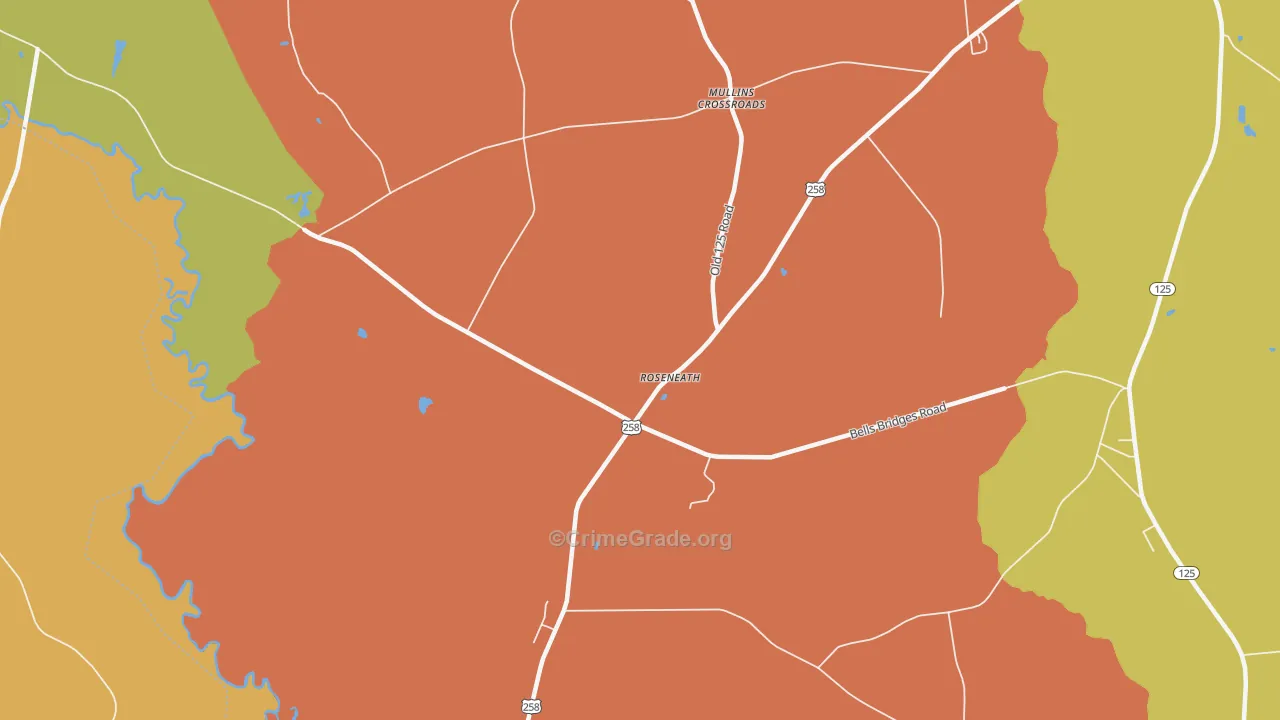 Roseneath, NC Map of Drug-Related Crime Rates