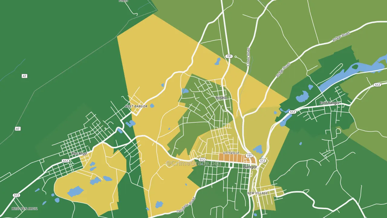 Roseto, PA Map of Drug-Related Crime Rates