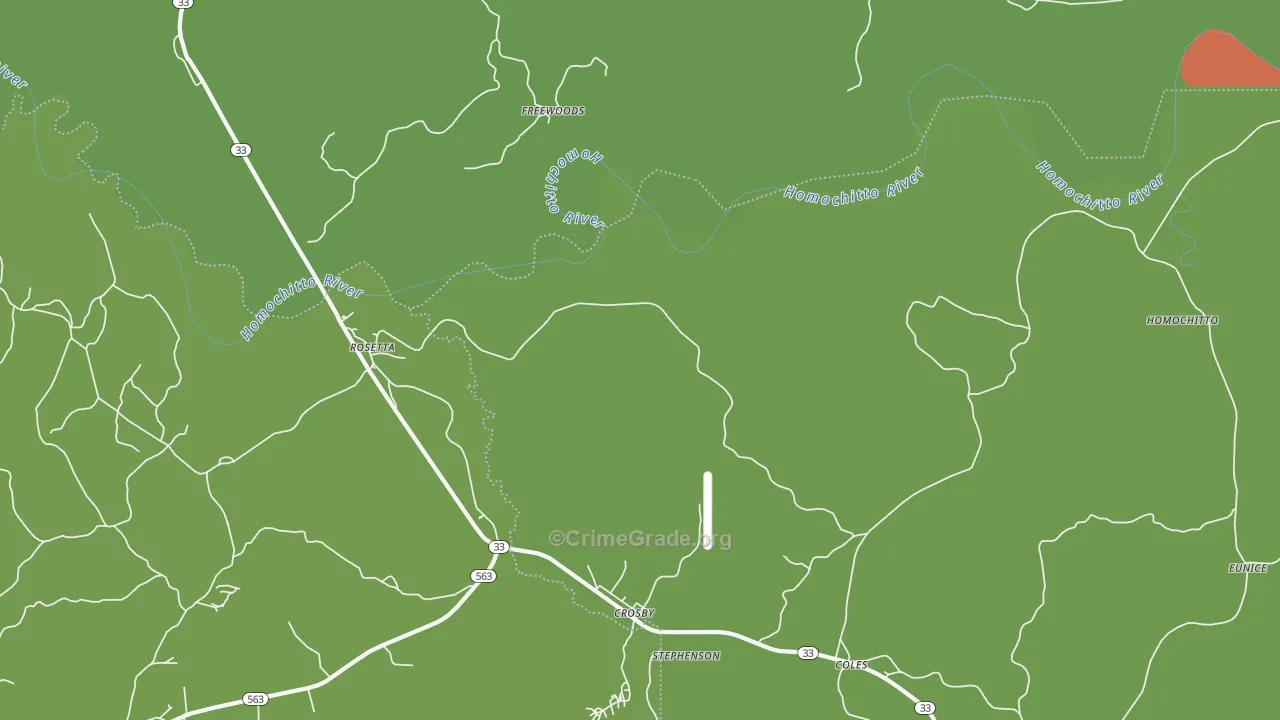 Rosetta, MS Map of Drug-Related Crime Rates